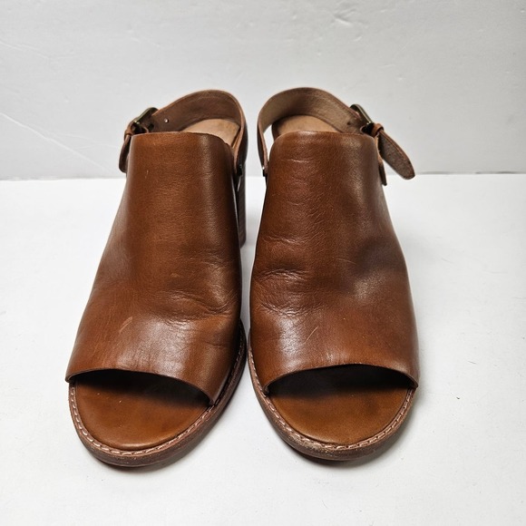 Madewell The Riley Convertible Slingback Mule 8 Brown Leather Open‎ Toe Heel - Picture 2 of 12
